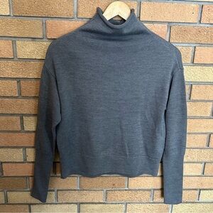 Wilfred Aritzia Cyprie Sweater 100% Merino Wool Mock Turtleneck Gray Size XS
